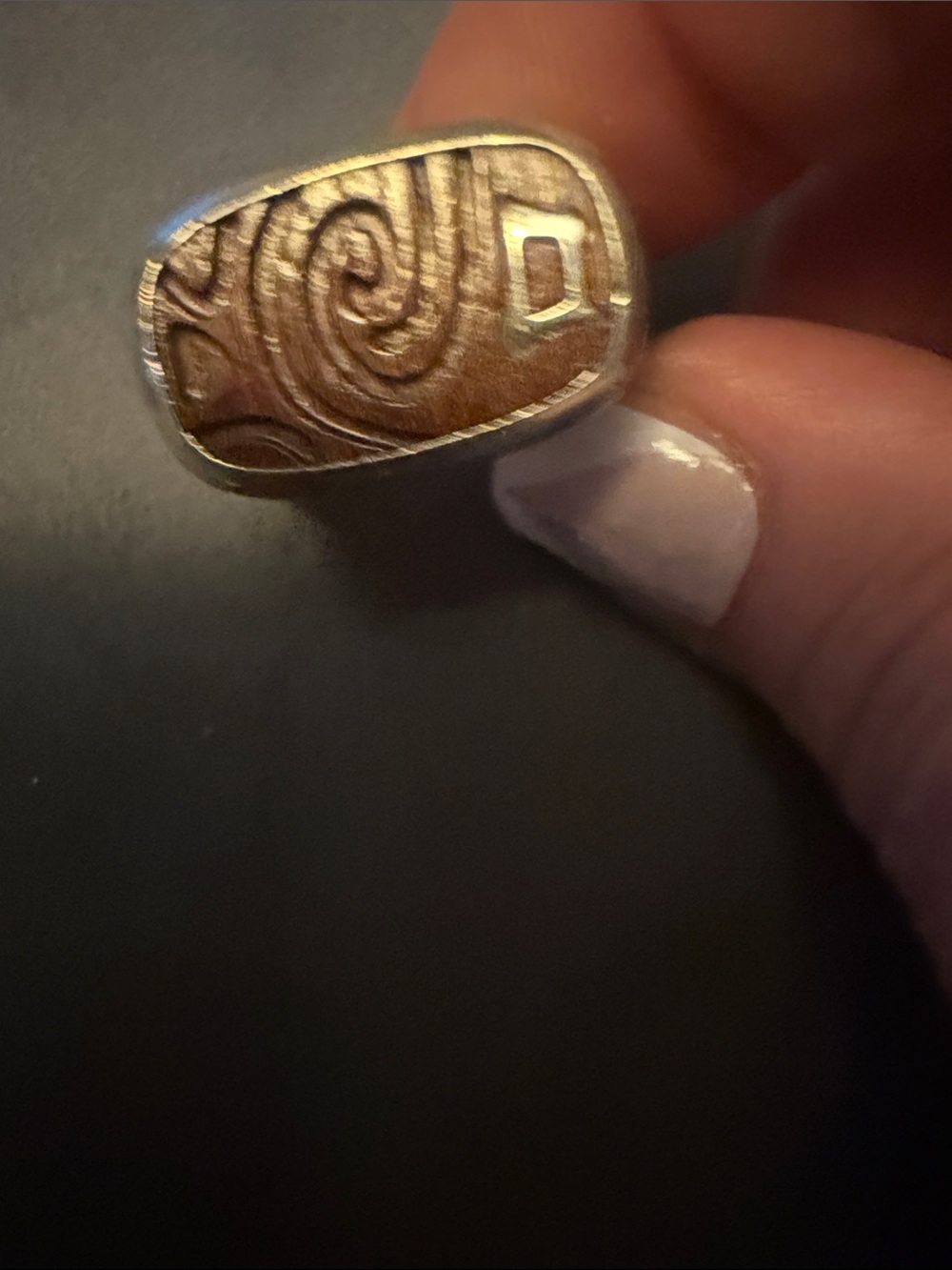 Silpada “Live your life to the fullest” Carved with Silver Swirl Ring